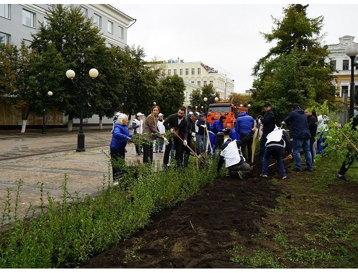 Сотрудники "Импульс-Атом" высадили деревья в центральных скверах Пензы